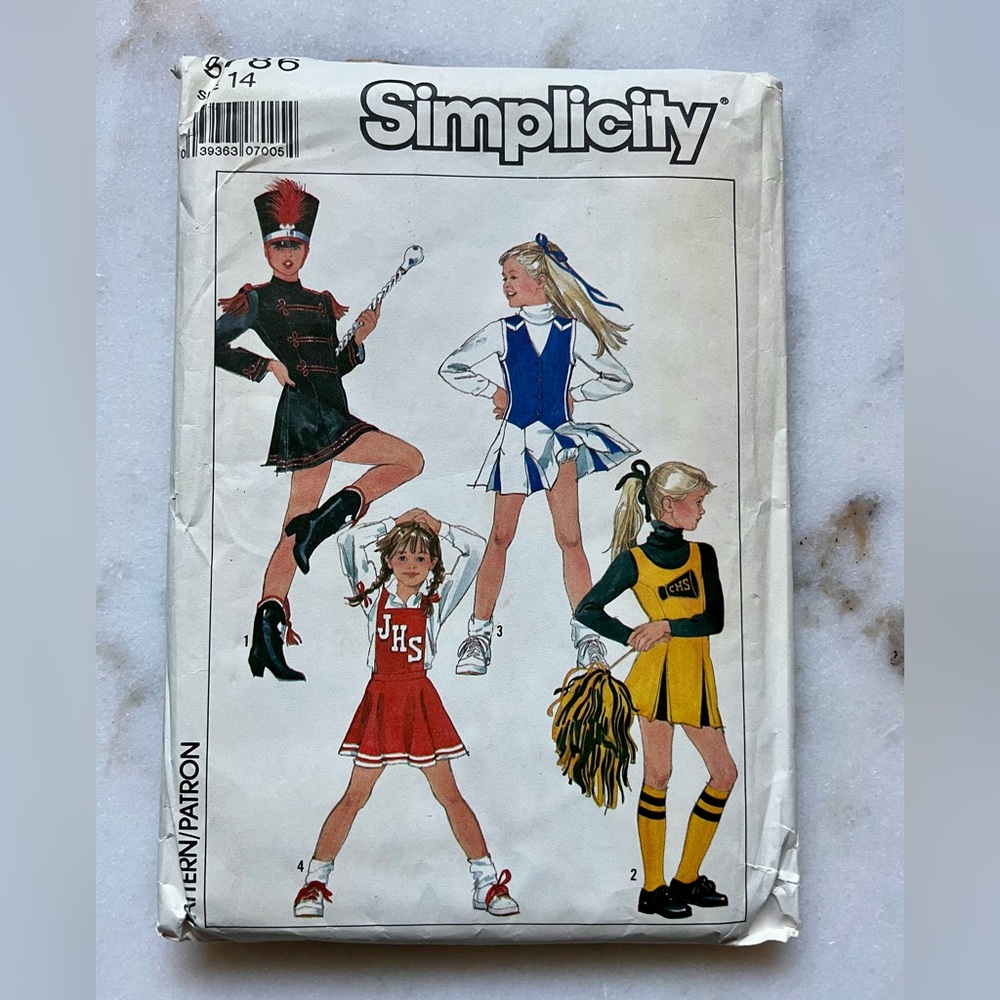 Vintage 80 Simplicity 8786 Girls Cheerleader Majorette Costume sz 14 Sew Pattern